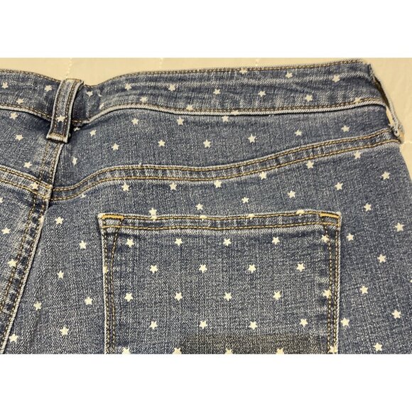 Womens Size 14 Sonoma Jean White Stars Blue Denim Shorts Mid Rise Stretch Preown - Picture 5 of 11